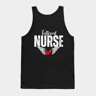 Tattooed Nurse Wings & Heart Tank Top